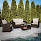 Flash Furniture Aransas Series 4 Piece Brown Patio Set with Beige Back Pillows and Seat Cushions JJ-S351-BNBG-GG - alternate 1
